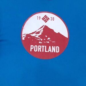 Columbia Brand Portland Tee Shortsleeved  Size XL  100% Cotton  Two small holes